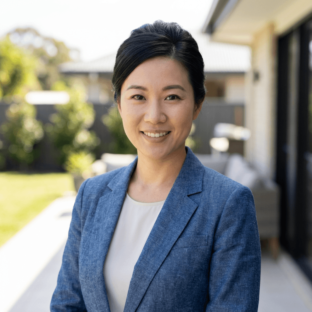 Mei Lin in a professional top